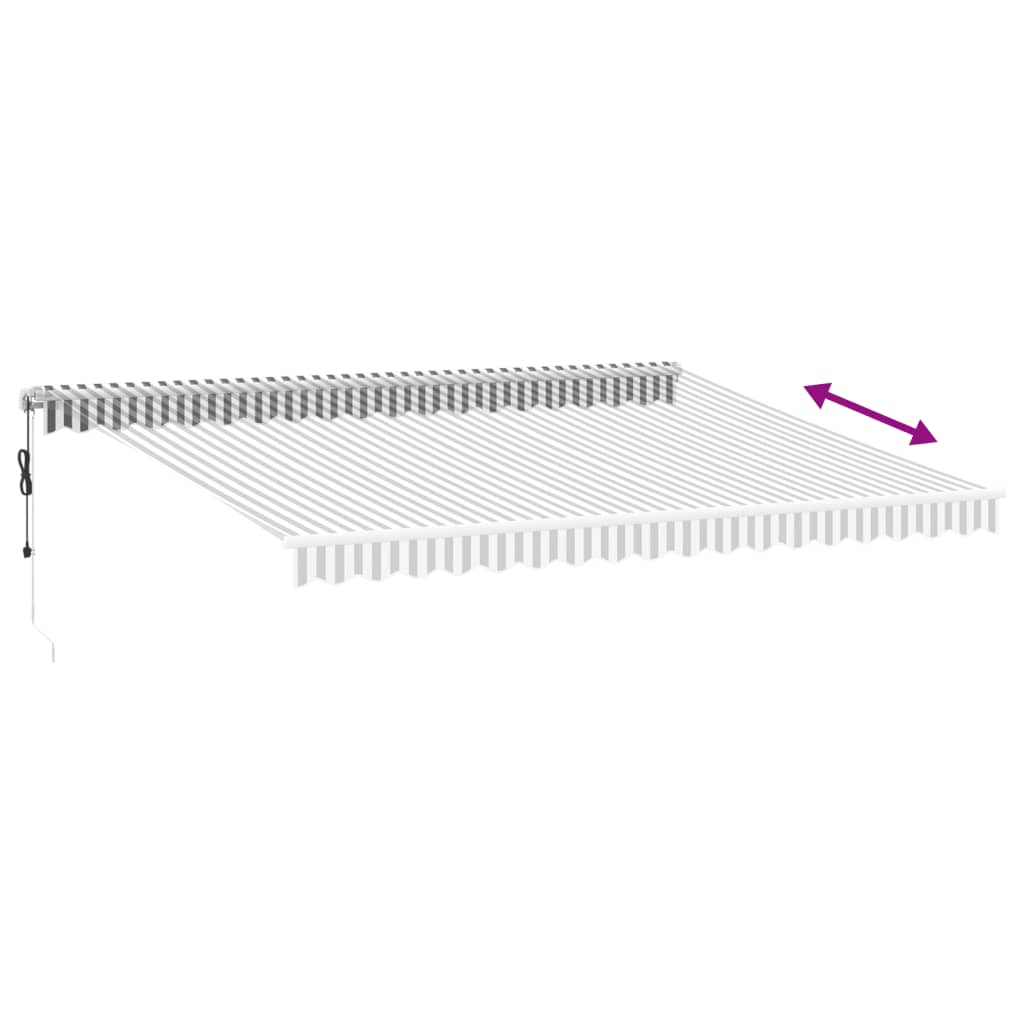 vidaXL Τέντα Πτυσσόμενη Αυτόματη με LED Ανθρακί / Λευκή 450x350 εκ.