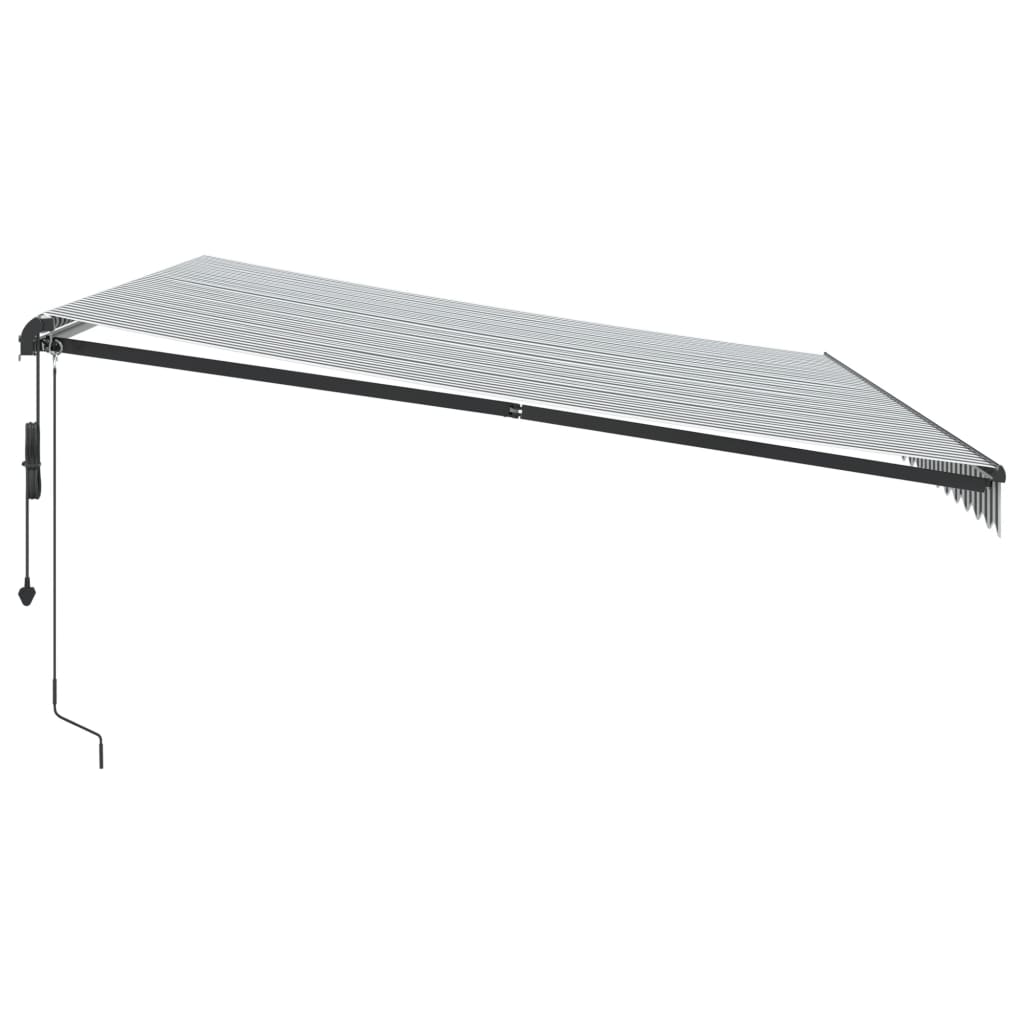 vidaXL Τέντα Πτυσσόμενη Αυτόματη με LED Ανθρακί / Λευκή 500x350 εκ.