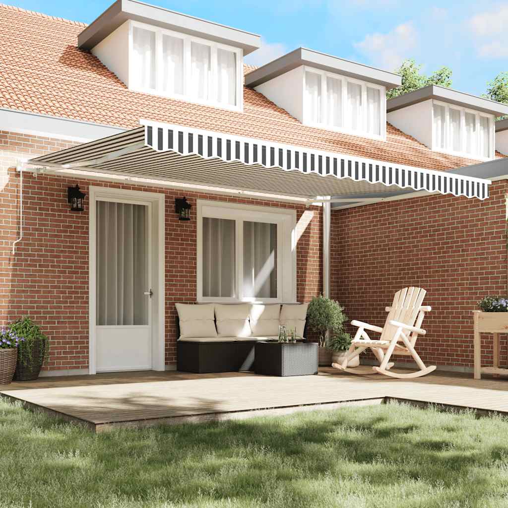 vidaXL Τέντα Πτυσσόμενη Χειροκίνητη με Ανθρακί / Λευκή 450x300 εκ.