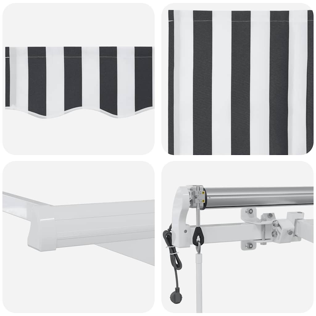 vidaXL Τέντα Πτυσσόμενη Αυτόματη Ανθρακί / Λευκή 400x300 εκ.