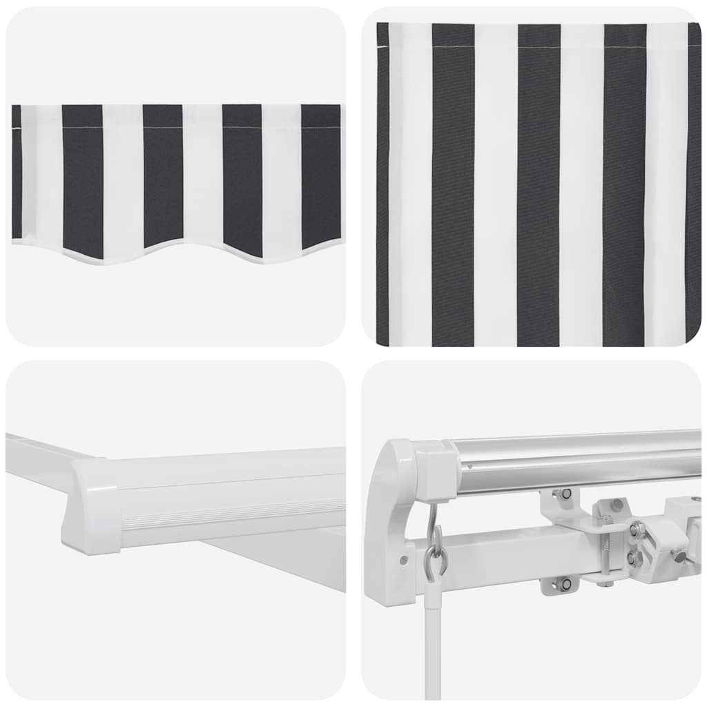 vidaXL Τέντα Πτυσσόμενη Χειροκίνητη Ανθρακί / Λευκή 300x250 εκ.