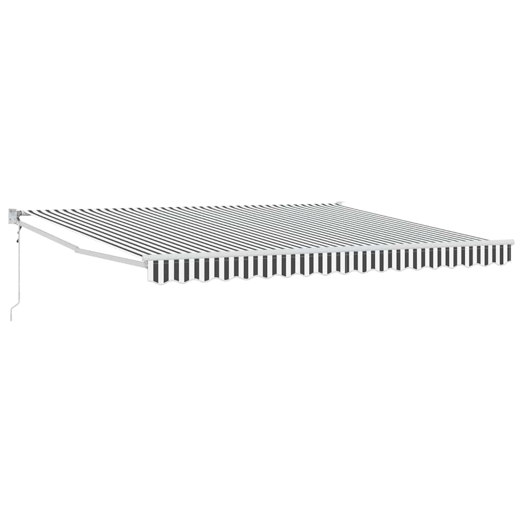 vidaXL Τέντα Συρόμενη Ανθρακί και Λευκό 4x3 μ. από Ύφασμα και Αλουμίνιο
