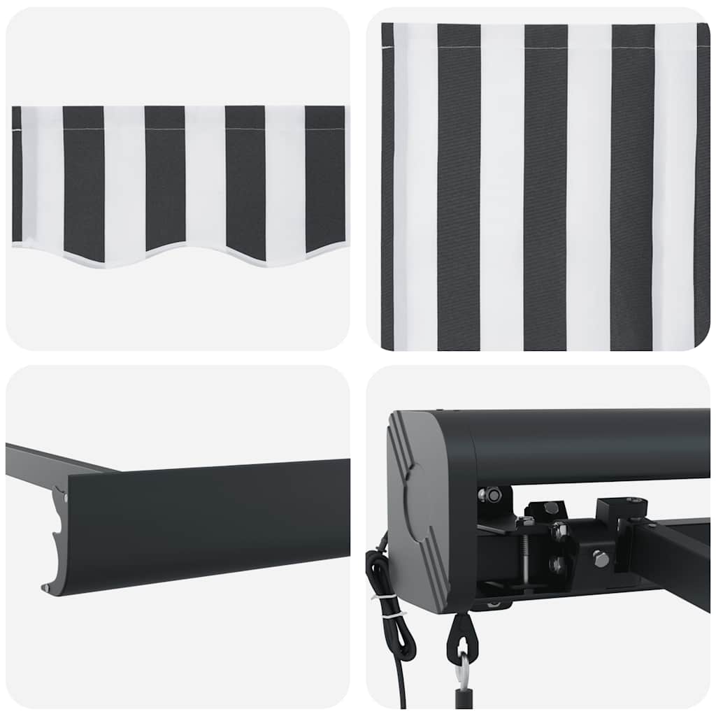 vidaXL Τέντα Πτυσσόμενη Ανθρακί και Λευκή 4,5x3μ. Ύφασμα και Αλουμίνιο