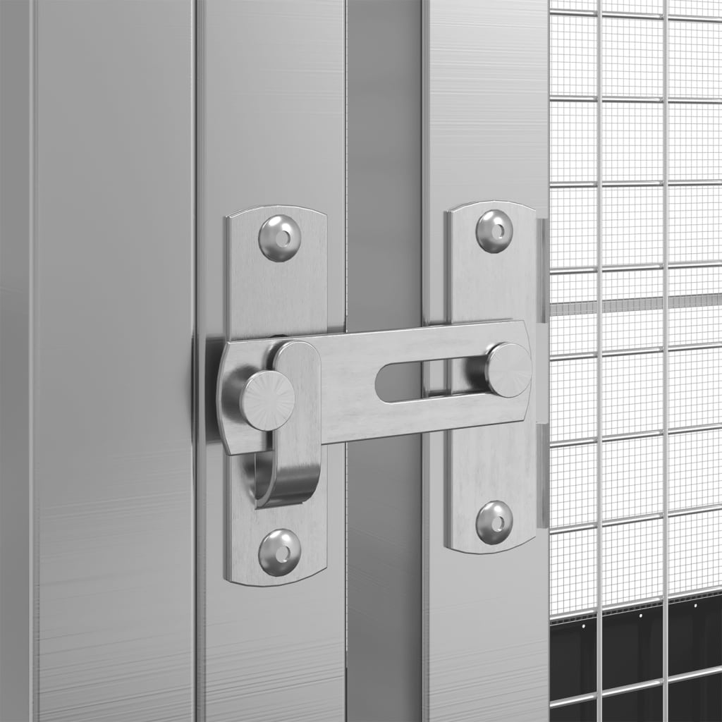 vidaXL Πτηνοθήκη με Προέκταση Ασημί 416x203x216 εκ. από Ατσάλι