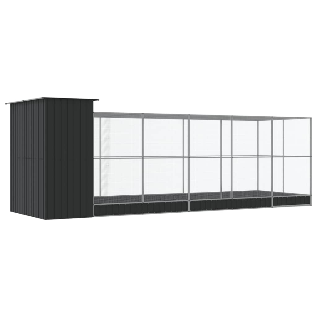 vidaXL Κλουβί με Επέκταση Ασημένιο 623x203x216 εκ. Ατσάλινο