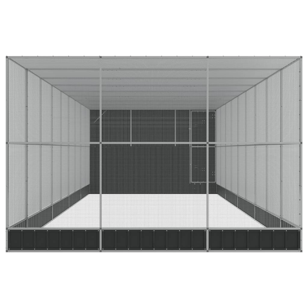 vidaXL Κλουβί με Επέκταση Ασημένιο 1118x303x216 εκ. Ατσάλινο