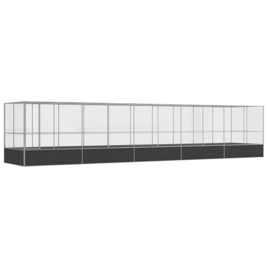 vidaXL Κλουβί με Επέκταση Ασημένιο 1039x207x212 εκ. Ατσάλινο