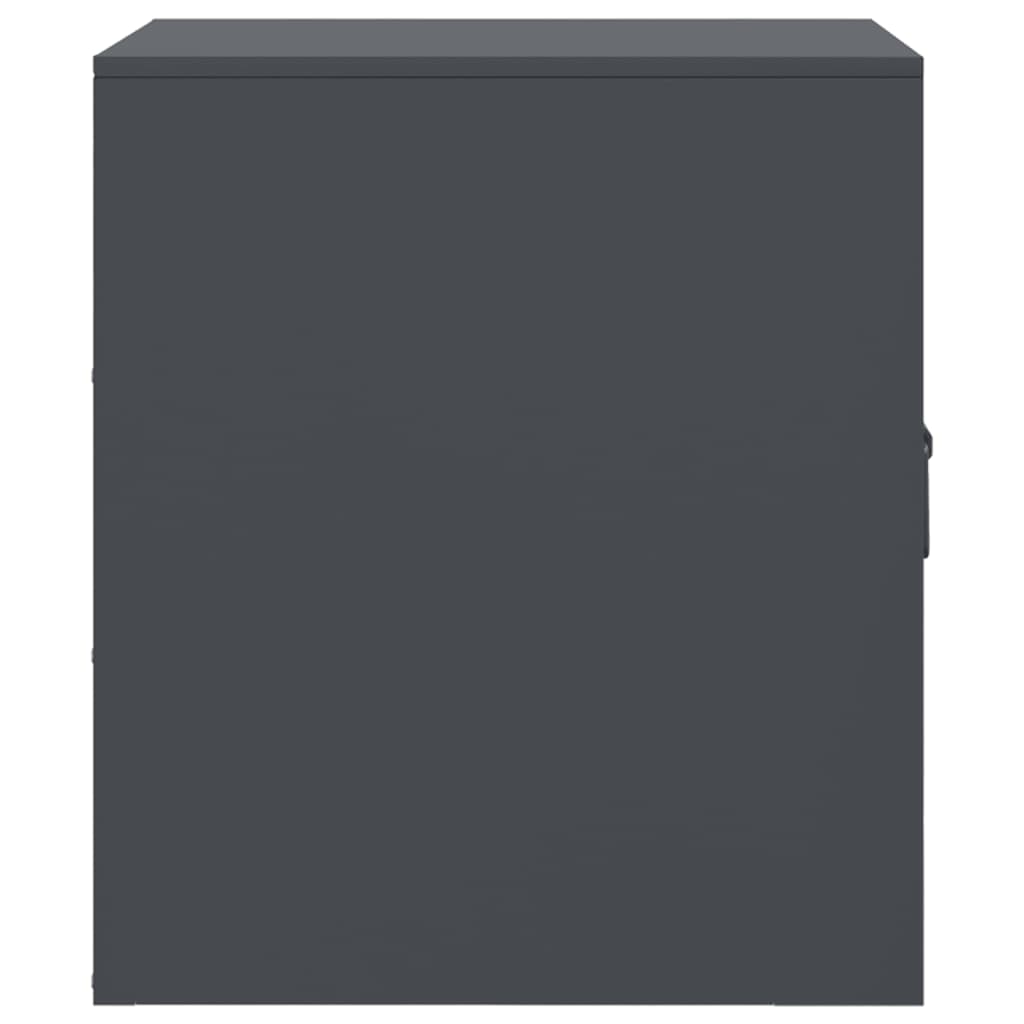 vidaXL Κομοδίνα 2 τεμ. Ανθρακί 34,5 x 39 x 44 εκ. από Χάλυβα