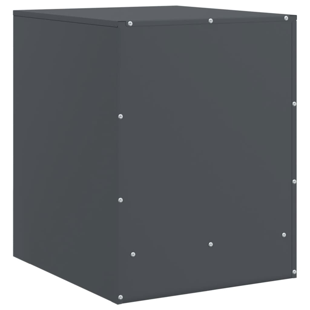 vidaXL Κομοδίνα 2 τεμ. Ανθρακί 34,5 x 39 x 44 εκ. από Χάλυβα