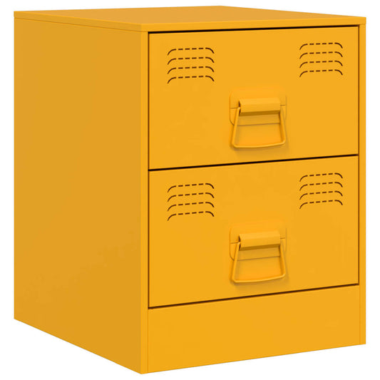 vidaXL Κομοδίνο Κίτρινο 34,5 x 39 x 44 εκ. από Χάλυβα