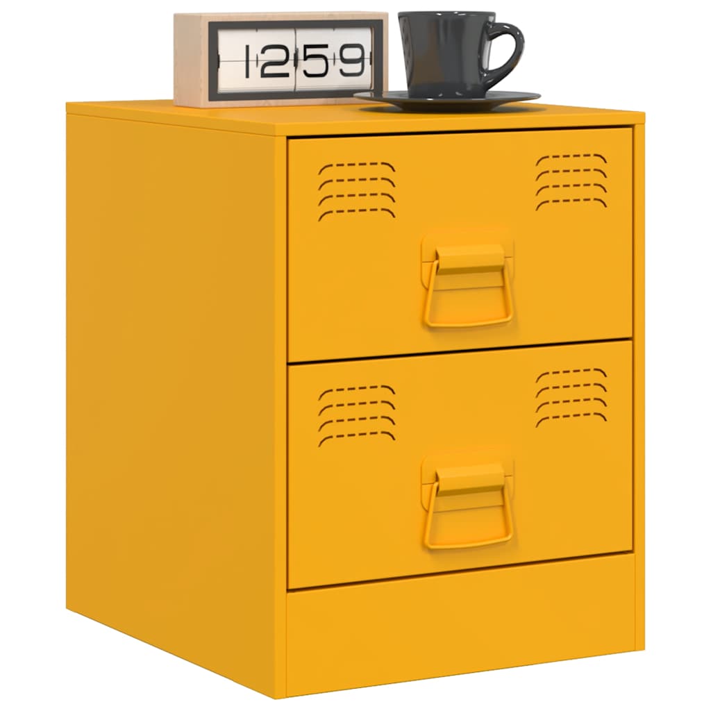 vidaXL Κομοδίνο Κίτρινο 34,5 x 39 x 44 εκ. από Χάλυβα