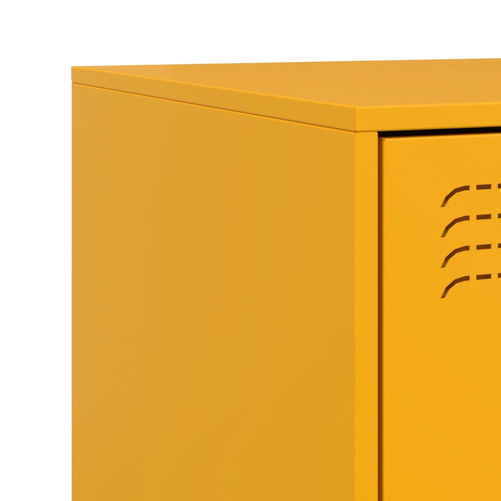 vidaXL Κομοδίνο Κίτρινο 34,5 x 39 x 44 εκ. από Χάλυβα