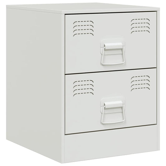 vidaXL Κομοδίνο Λευκό 34,5 x 39 x 44 εκ. από Χάλυβα