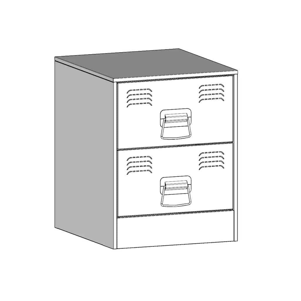 vidaXL Κομοδίνα 2 τεμ. Λευκό 34,5 x 39 x 44 εκ. από Χάλυβα