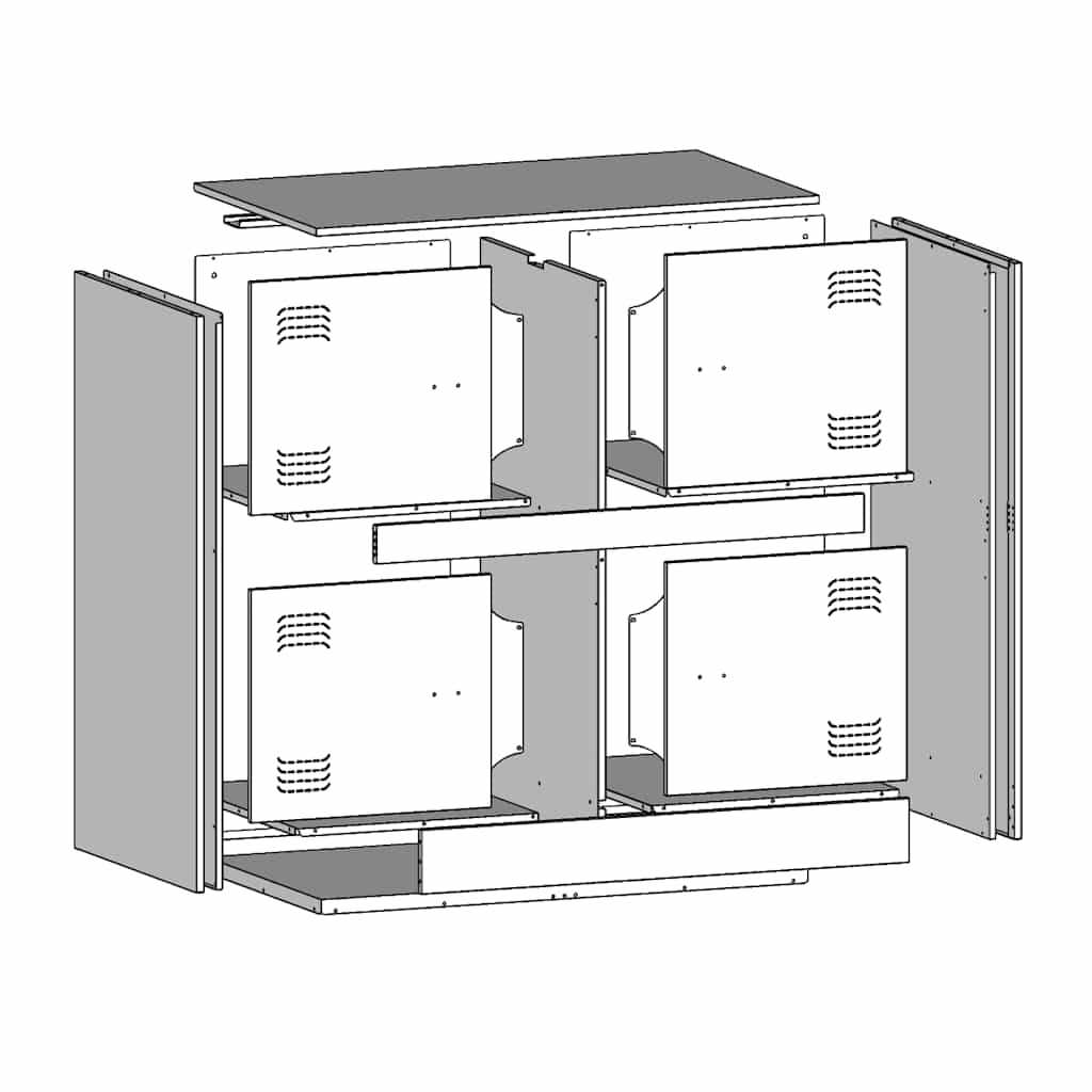 vidaXL Μπουφές Λευκός 67x39x73 εκ. από Ατσάλι