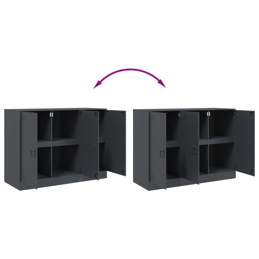 vidaXL Μπουφές Ανθρακί 99x39x73 εκ. από Ατσάλι