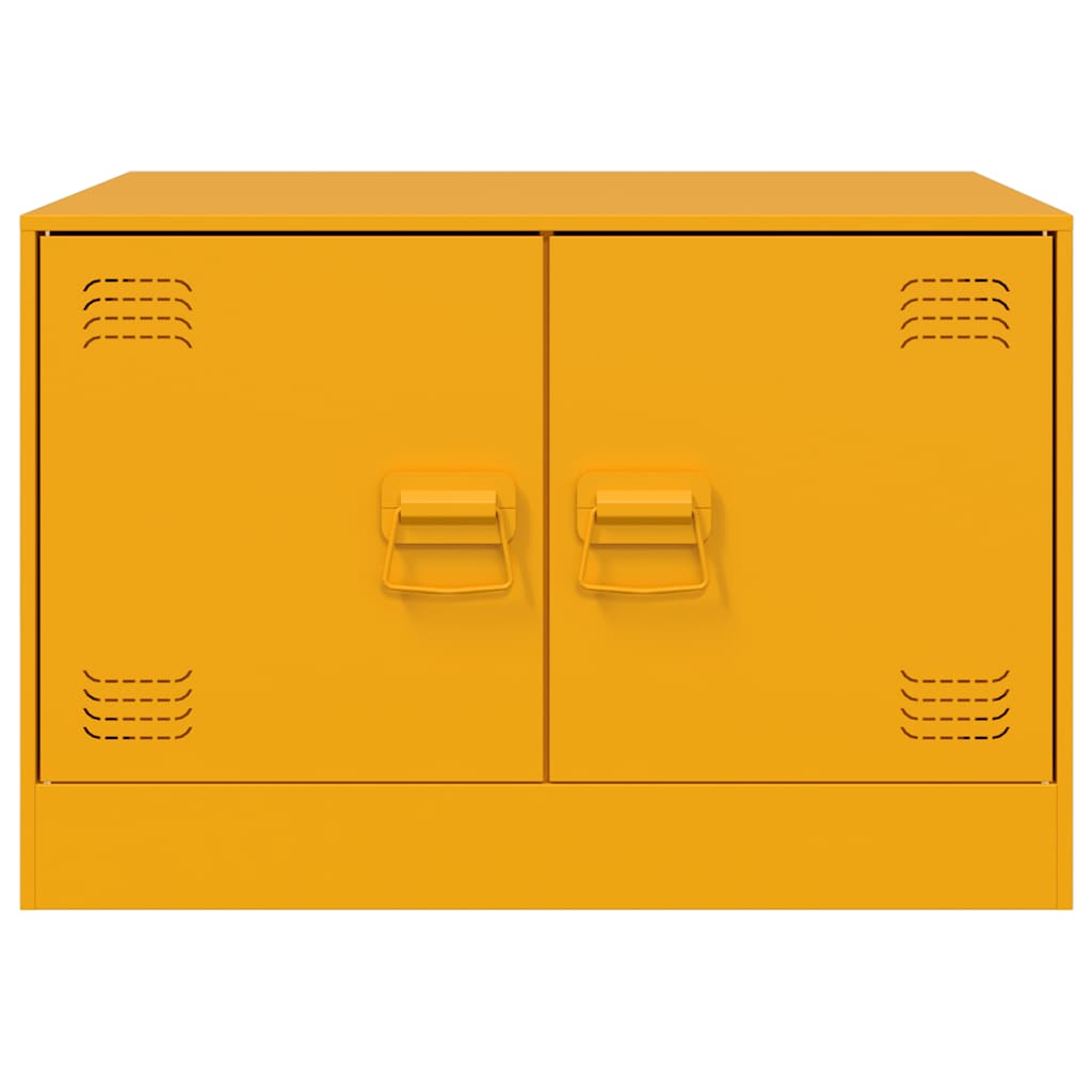 vidaXL Τραπέζι Κήπου Κίτρινο Μουσταρδί 67x50x44 εκ. Ατσάλινο