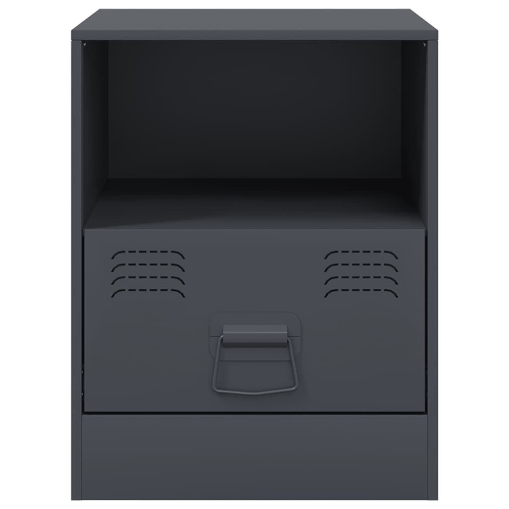 vidaXL Κομοδίνο Ανθρακί 34,5 x 39 x 44 εκ. από Χάλυβα