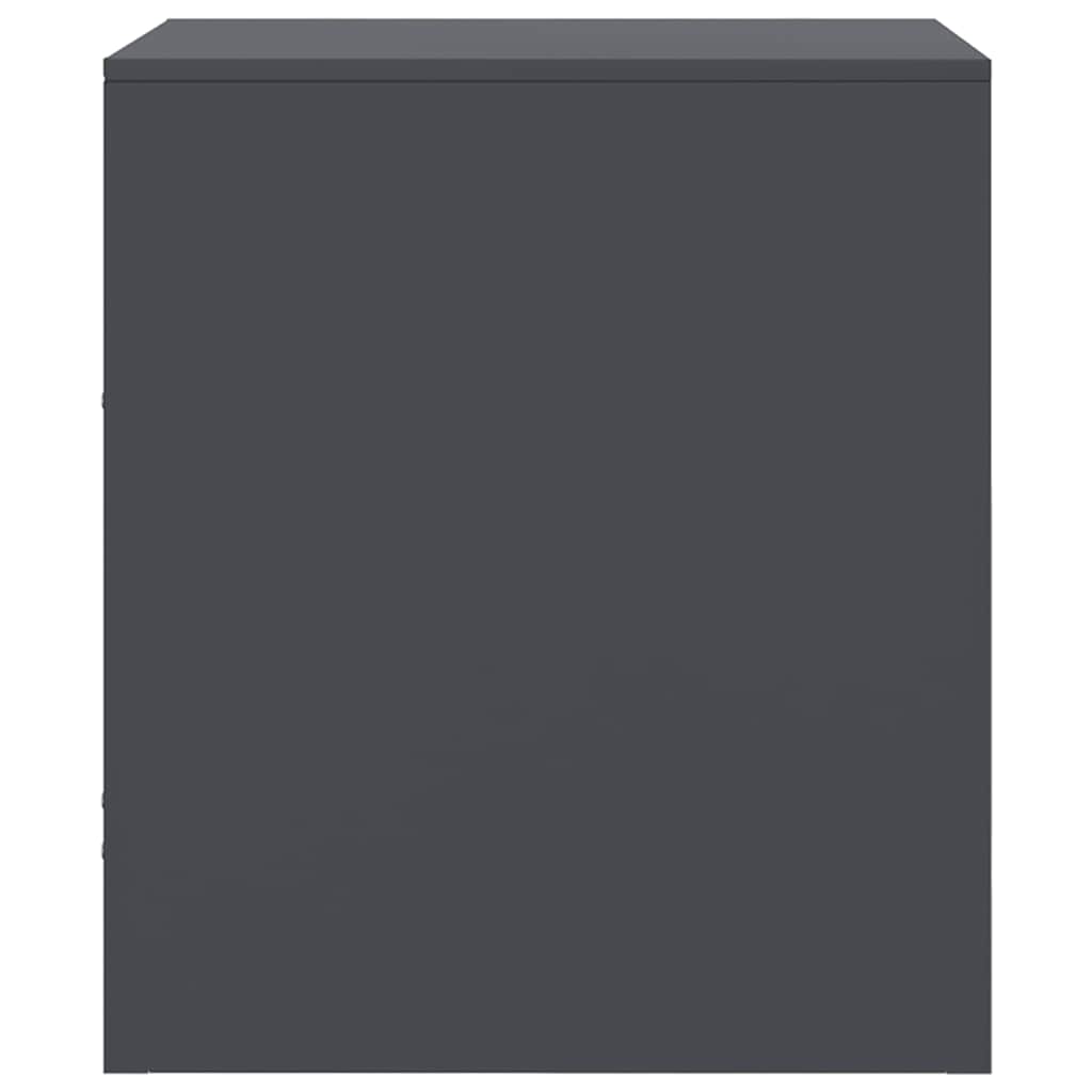 vidaXL Κομοδίνο Ανθρακί 34,5 x 39 x 44 εκ. από Χάλυβα
