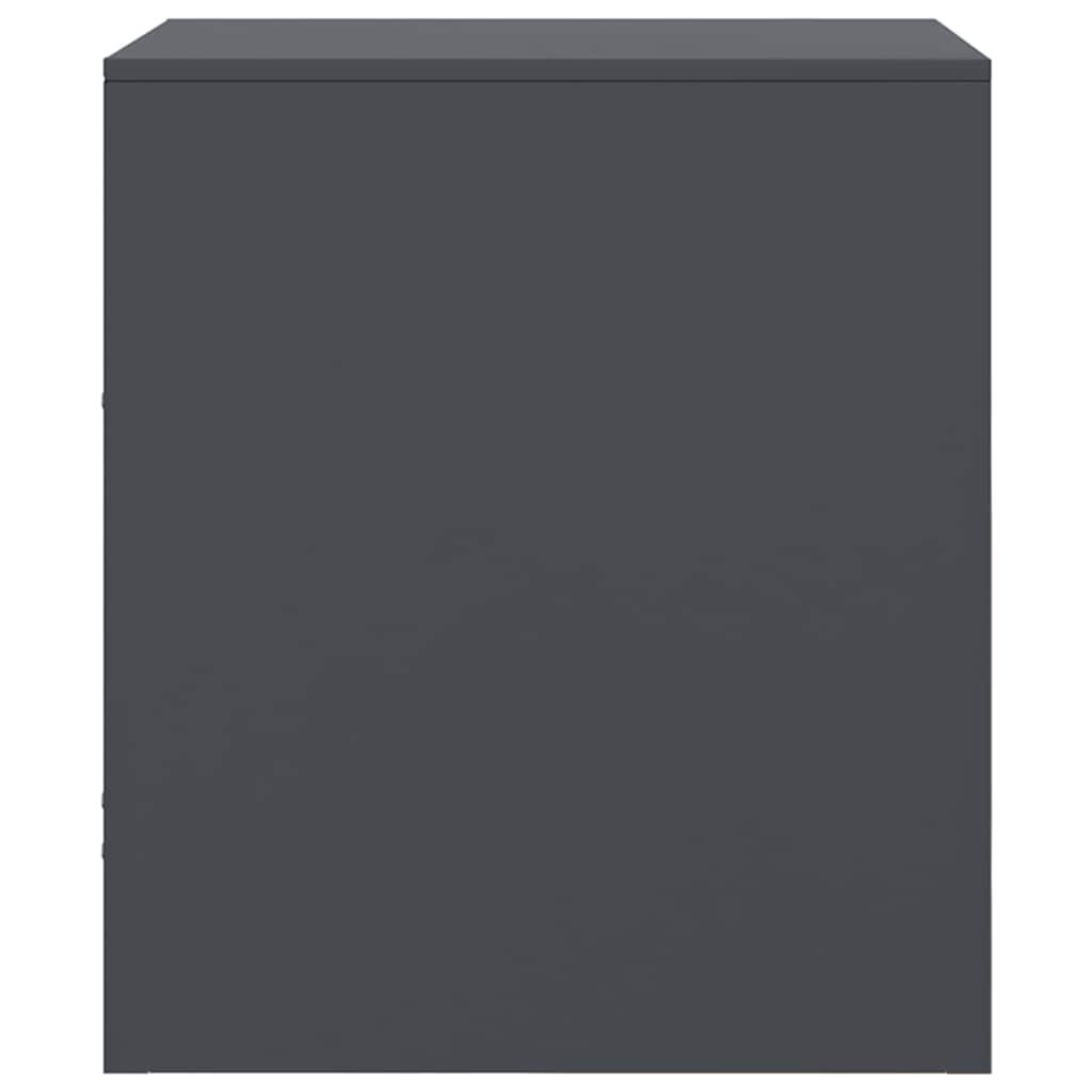 vidaXL Κομοδίνα 2 τεμ. Ανθρακί 34,5 x 39 x 44 εκ. από Χάλυβα