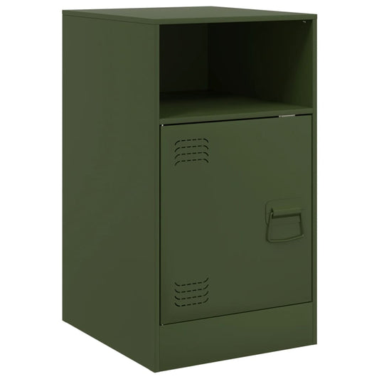 vidaXL Κομοδίνο Πράσινο Λαδί 34,5x39x62 εκ. από Χάλυβα