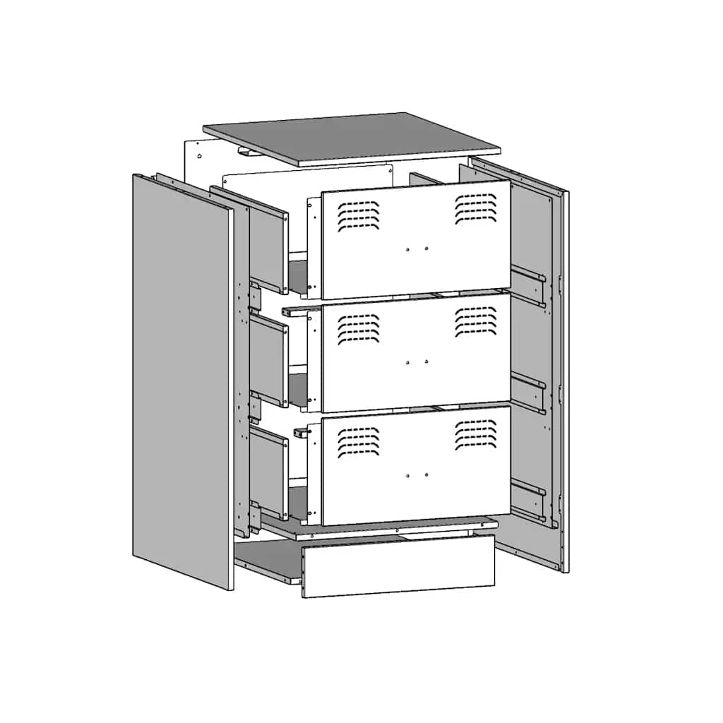 vidaXL Κομοδίνα 2 τεμ. Μαύρα 34,5x39x62 εκ. από Χάλυβα