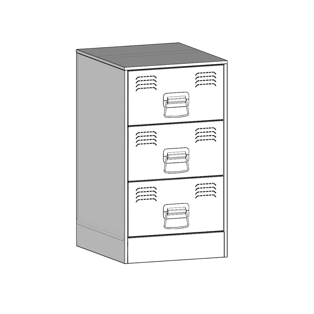 vidaXL Κομοδίνα 2 τεμ. Ροζ 34,5x39x62 εκ. από Χάλυβα