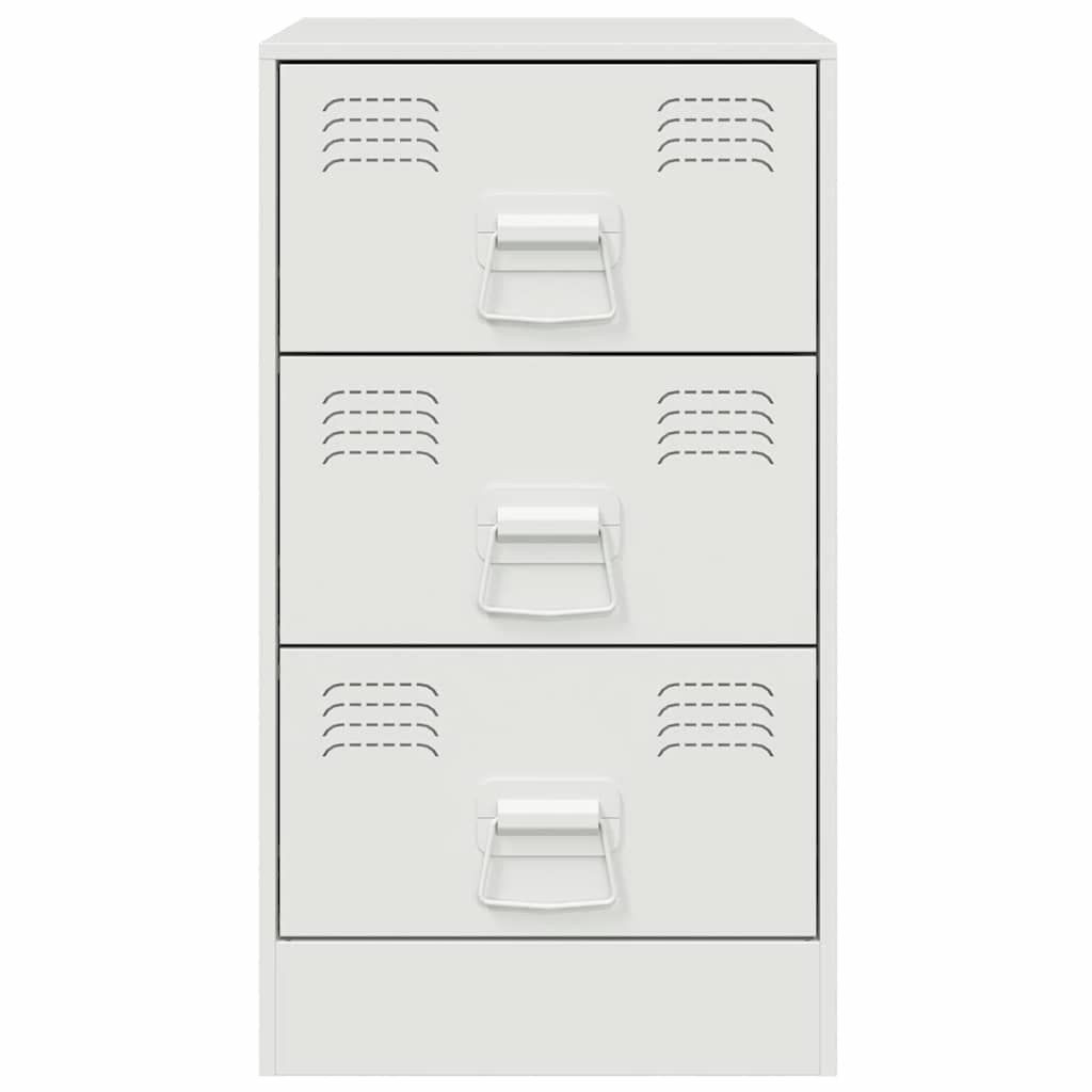 vidaXL Κομοδίνο Λευκό 34,5x39x62 εκ. από Χάλυβα