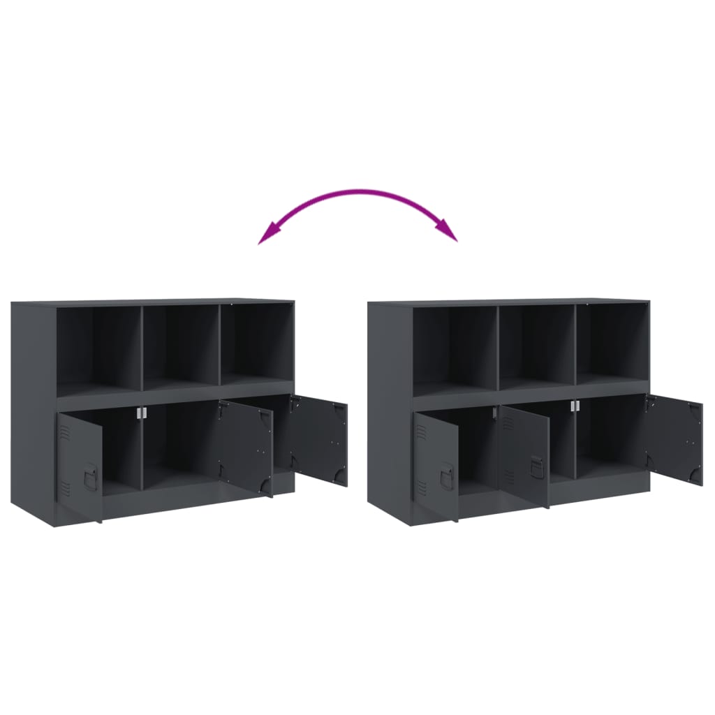 vidaXL Μπουφές Ανθρακί 99x39x73 εκ. από Ατσάλι