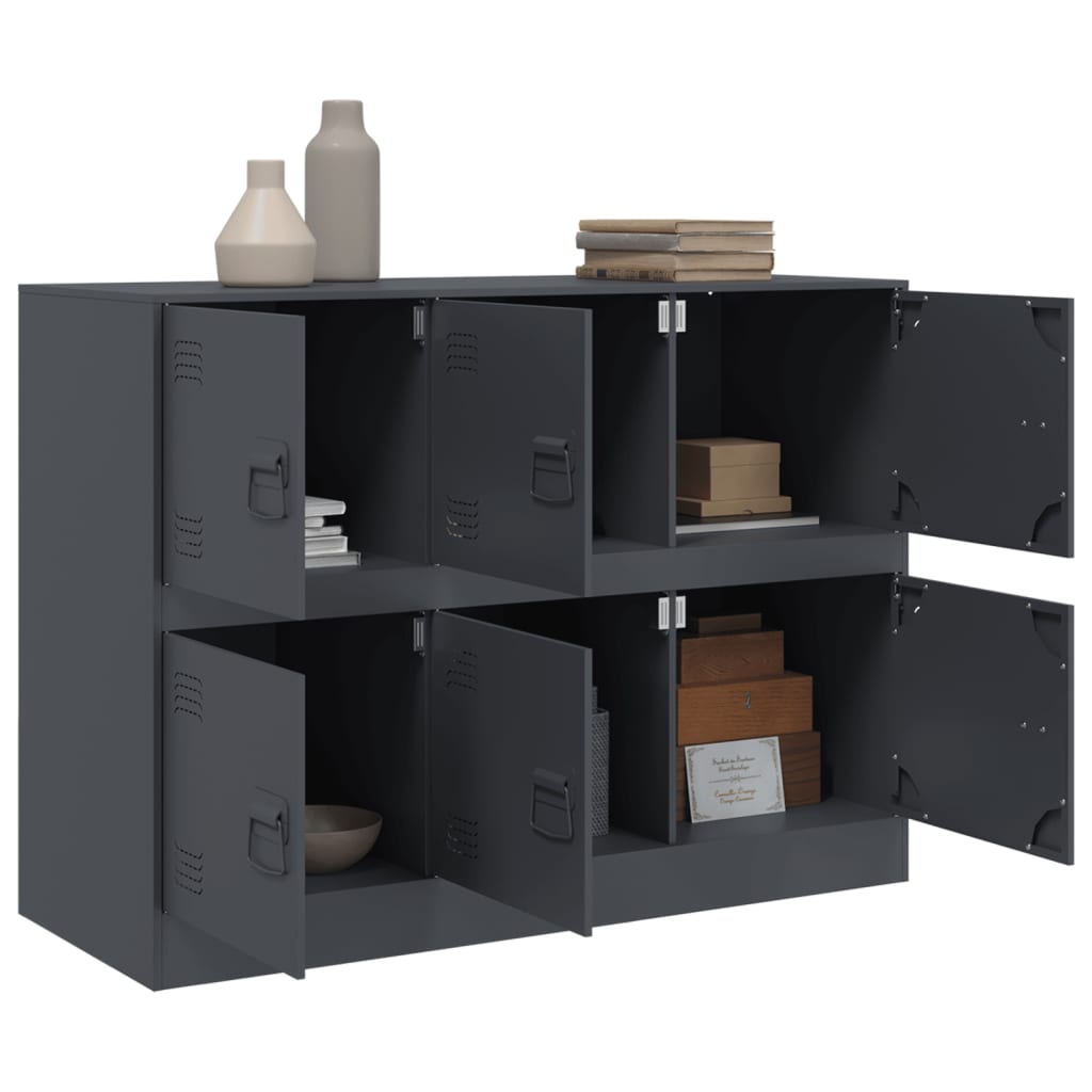 vidaXL Μπουφές Ανθρακί 99x39x73 εκ. από Ατσάλι