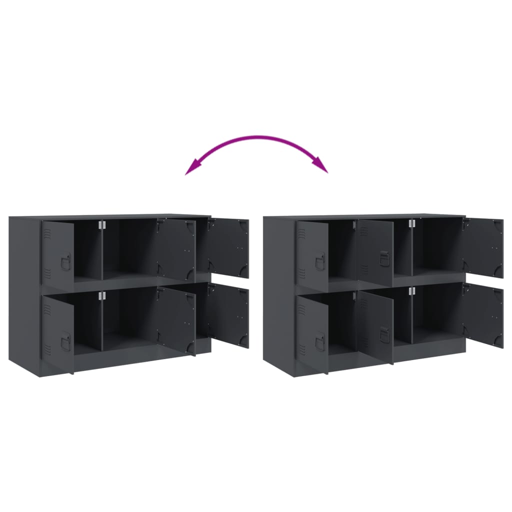 vidaXL Μπουφές Ανθρακί 99x39x73 εκ. από Ατσάλι