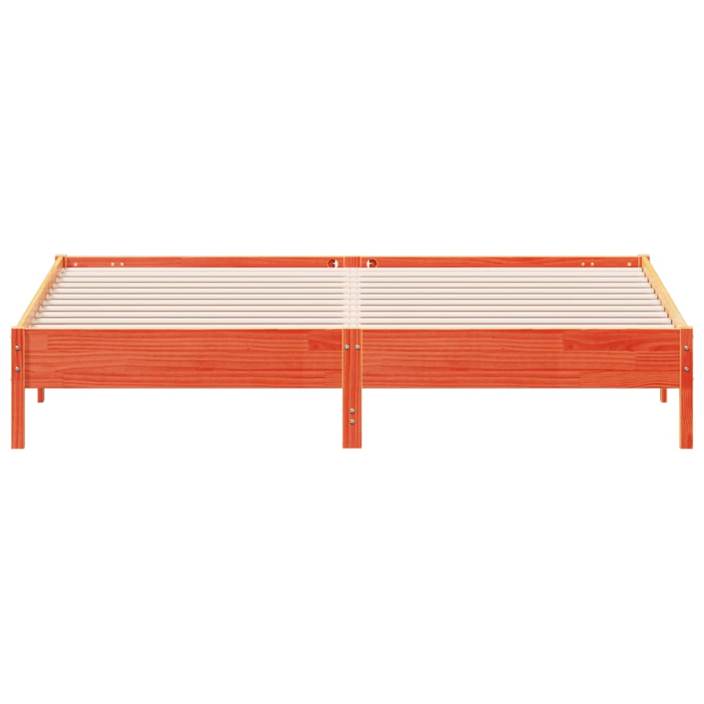 vidaXL Σκελετός Κρεβ. Χωρίς Στρώμα Καφέ Κεριού 200x200 εκ Μασίφ Πεύκο