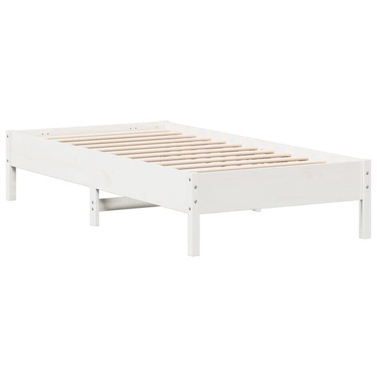 vidaXL Σκελετός Κρεβ. Χωρίς Στρώμα Λευκό 75x190 εκ Μασίφ Πεύκο