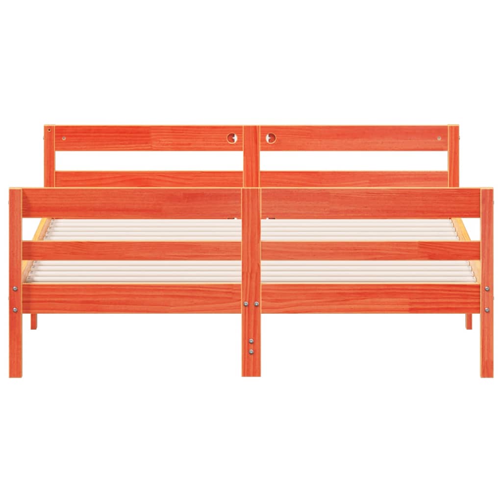 vidaXL Σκελετός Κρεβ. Χωρίς Στρώμα Καφέ Κεριού 120x200 εκ Μασίφ Πεύκο