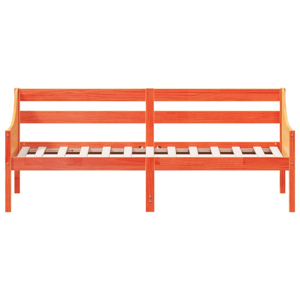 vidaXL Καναπές Κρεβάτι Χωρίς Στρώμα Καφέ 90x190 εκ. Μασίφ Ξύλο Πεύκου