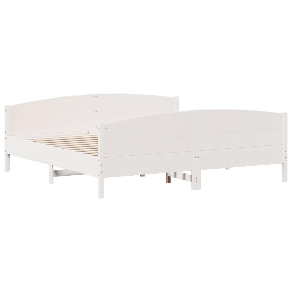 vidaXL Σκελετός Κρεβ. Χωρίς Στρώμα Λευκό 180x200 εκ Μασίφ Πεύκο