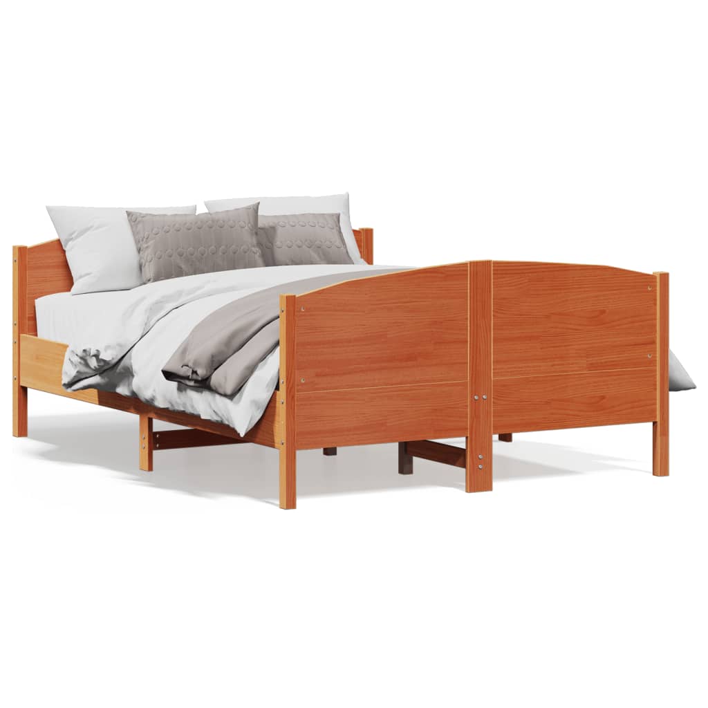 vidaXL Σκελετός Κρεβ. Χωρίς Στρώμα Καφέ Κεριού 120x190 εκ Μασίφ Πεύκο