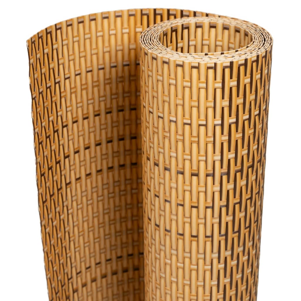 vidaXL Διαχωριστικό Βεράντας Ανοιχτό Καφέ 300x90 εκ. Συνθετικό Ρατάν