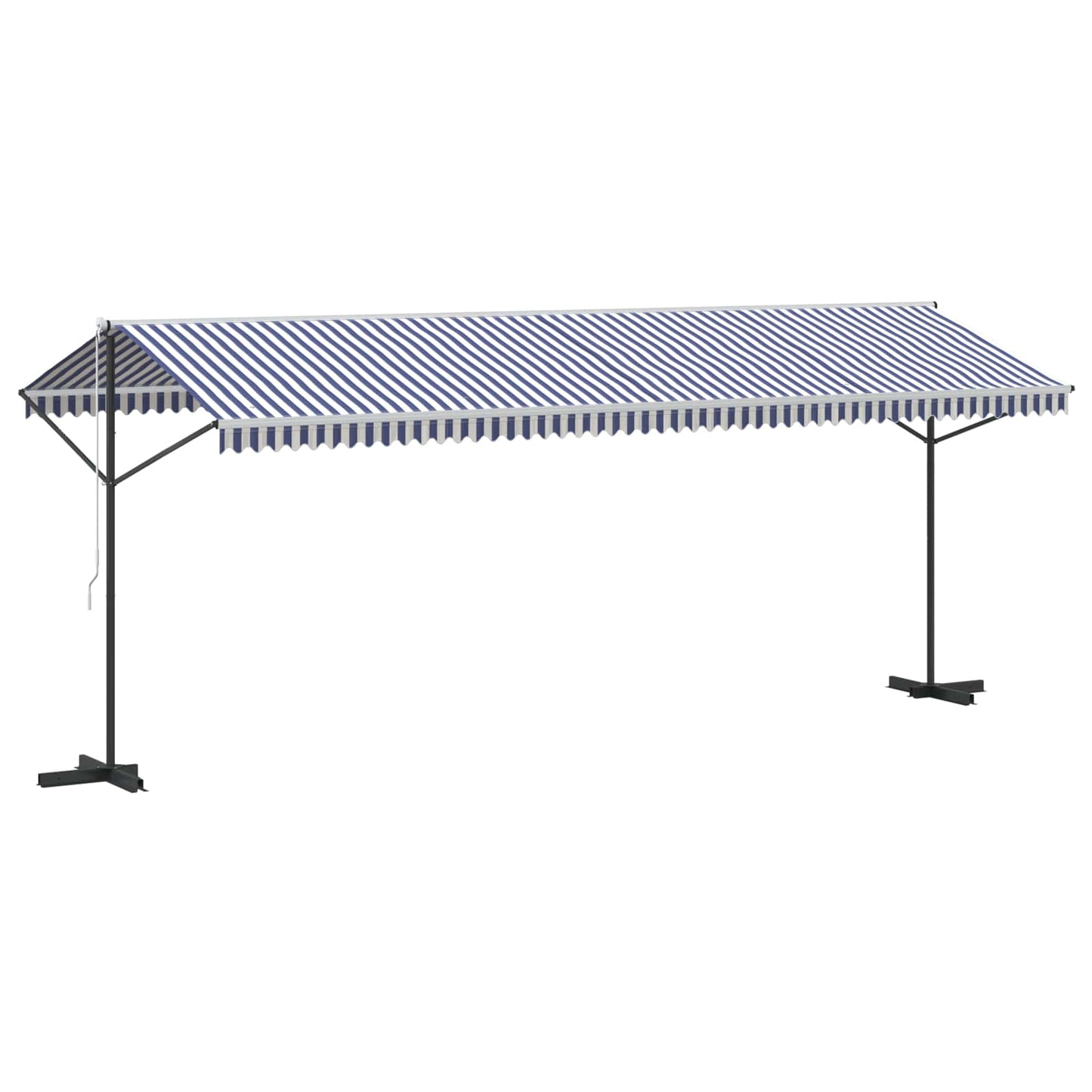 vidaXL Τέντα Μεταφερ. με Βραχίονες Μπλε/Λευκή 600x300 εκ Ύφασμα/Ατσάλι
