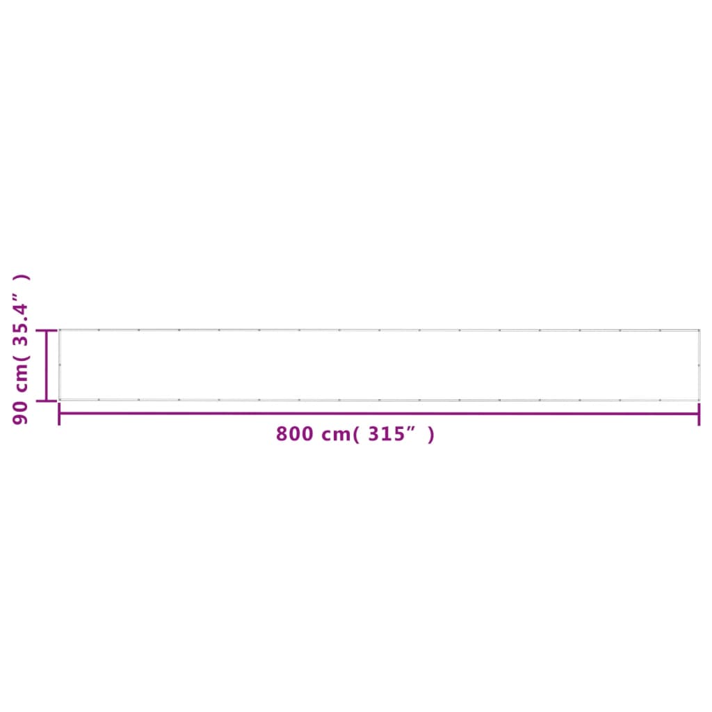 vidaXL Διαχωριστικό Βεράντας Αν.Γκρι 90x800εκ 100% Πολ. Ύφασμα Oxford