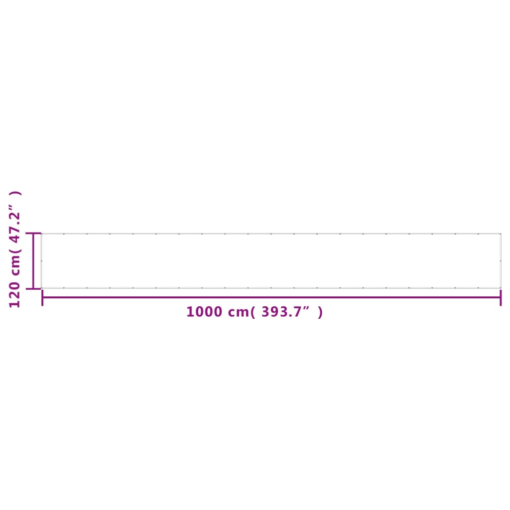 vidaXL Διαχωριστικό Βεράντας Μαύρο 120x1000εκ 100% Πολ. Ύφασμα Oxford
