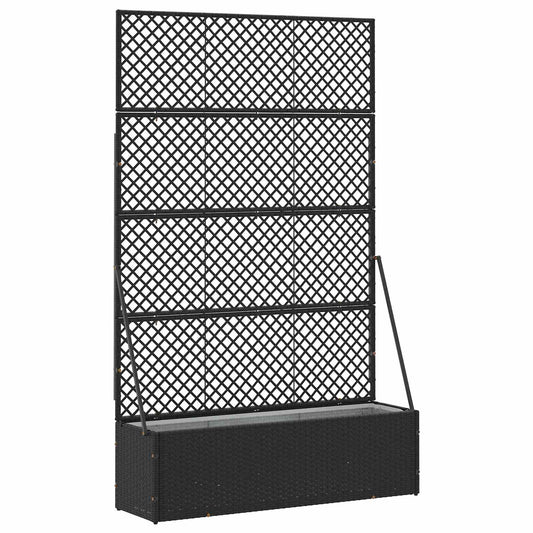 vidaXL Γλάστρα με πέργκολα κήπου Μαύρο 105 x 30 x 170 εκ Μέταλλο