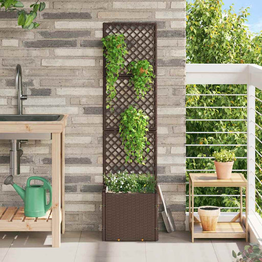 vidaXL Γλάστρα Καφέ 35 x 30 x 135 εκ. Μέταλλο