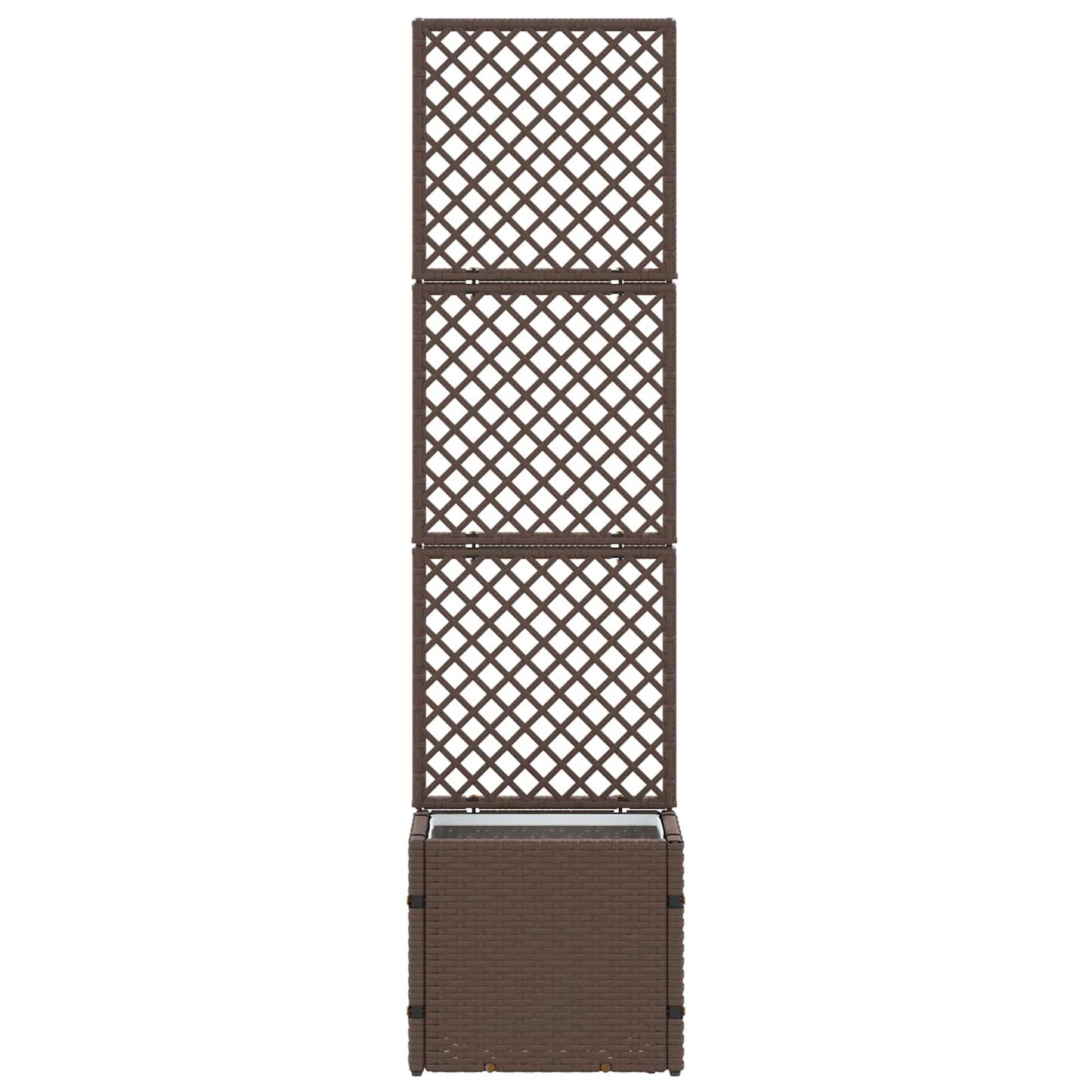 vidaXL Γλάστρα με πέργκολα κήπου Καφέ 35 x 30 x 135 εκ. Μέταλλο