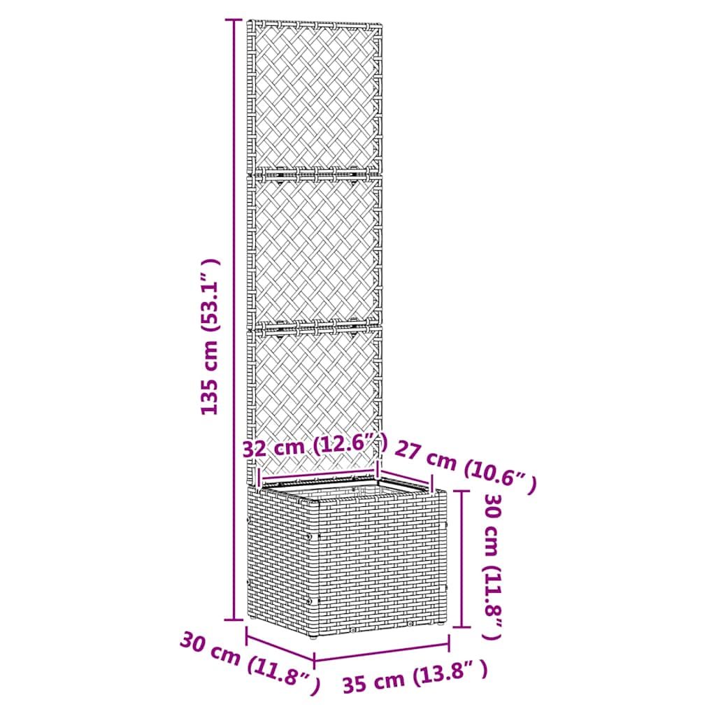 vidaXL Γλάστρα Καφέ 35 x 30 x 135 εκ. Μέταλλο