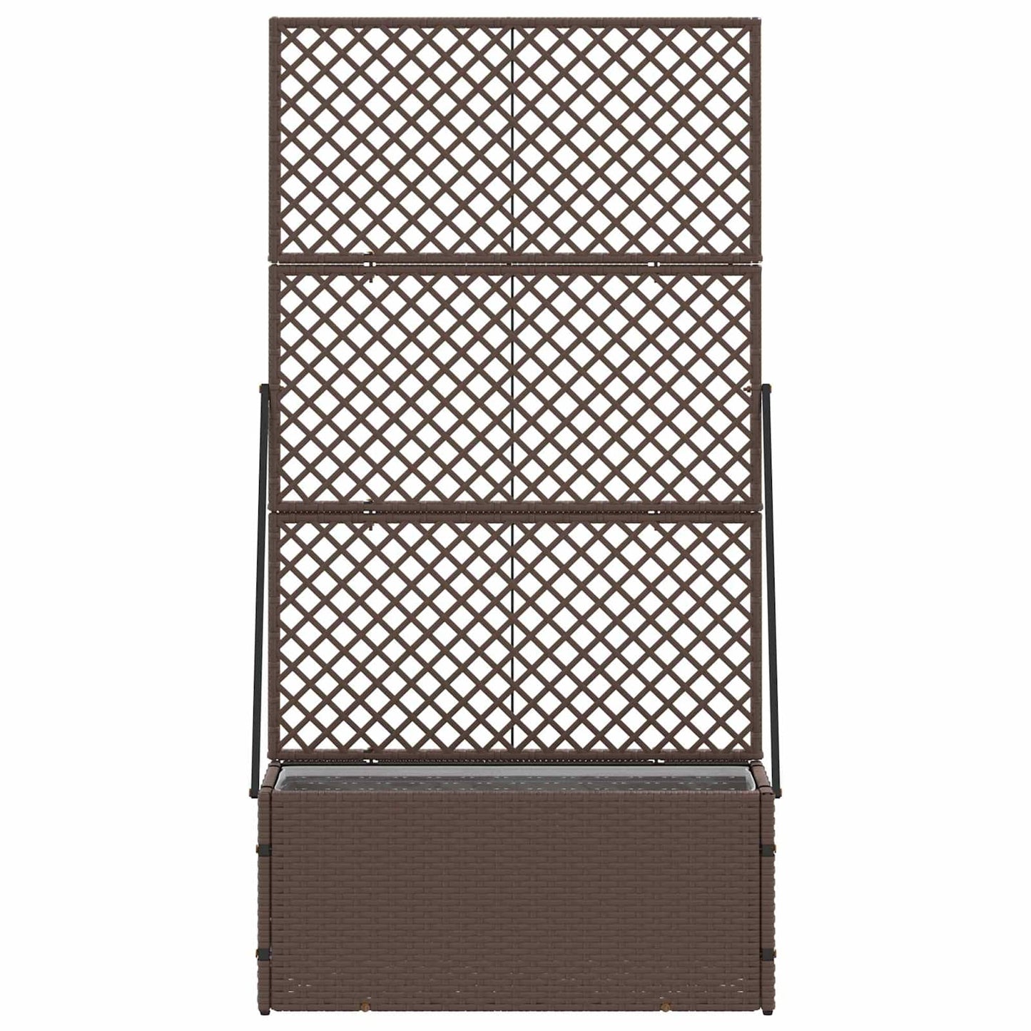 vidaXL Γλάστρα με πέργκολα κήπου Καφέ 70 x 30 x 135 cm Μέταλλο