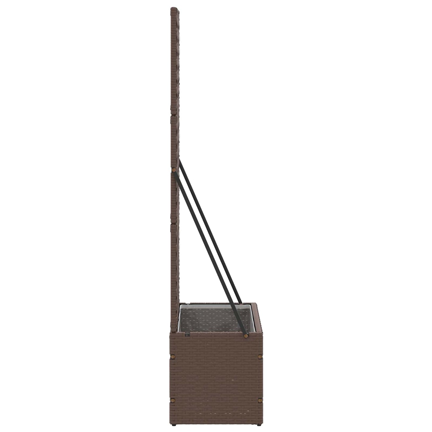 vidaXL Γλάστρα με πέργκολα κήπου Καφέ 70 x 30 x 135 cm Μέταλλο