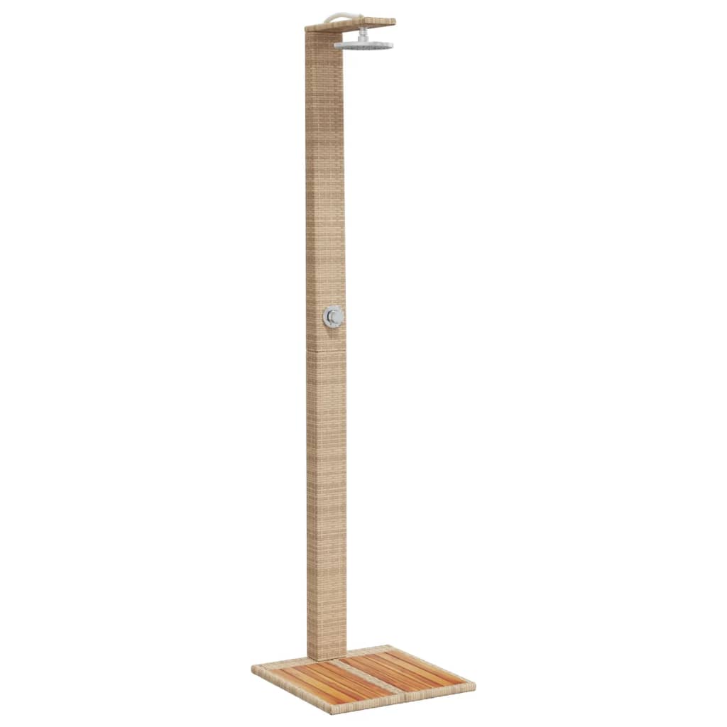 vidaXL Ντους Εξ. Χώρου Μπεζ 50x55x224 εκ. Συνθετικό Ρατάν/Ξύλο Ακακίας