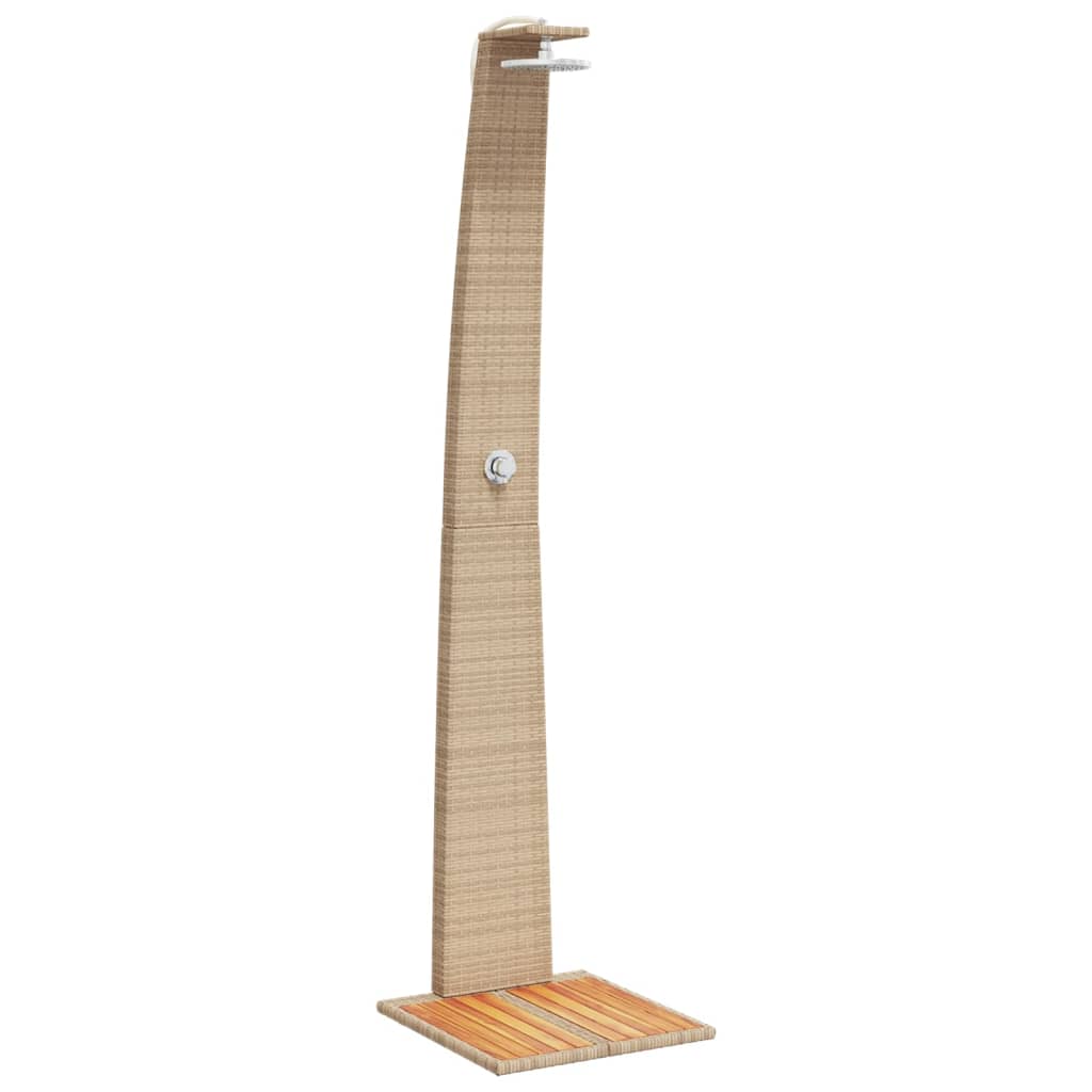 vidaXL Ντους Εξ. Χώρου Μπεζ 55x60x224 εκ. Συνθετικό Ρατάν/Ξύλο Ακακίας