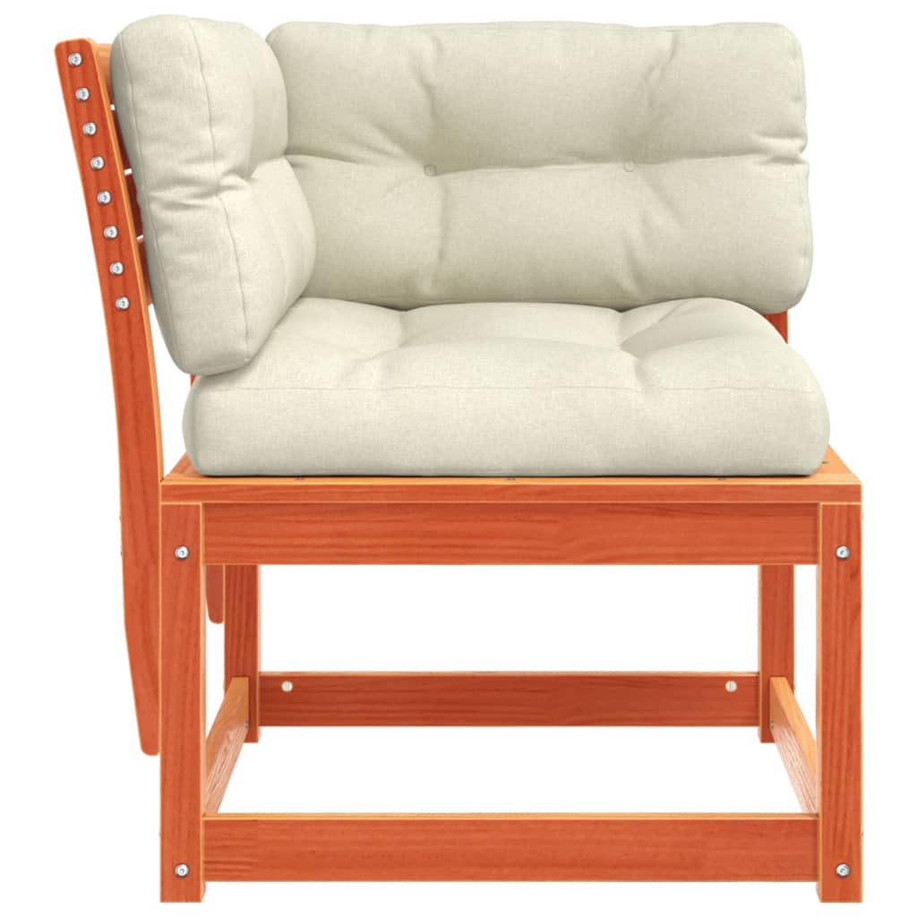 vidaXL Καναπές Κήπου Γων. Καφέ Κεριού 73x73x78εκ Μασίφ Πεύκο Μαξιλάρια